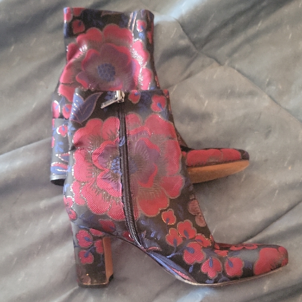 Marc Fisher Floral Patterned Ankle Boots